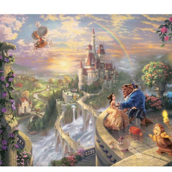 LAST ONE Thomas Kinkade Disney Snow White Beauty Beast Mickey Jigsaw Puzzles set - Picture 3 of 6
